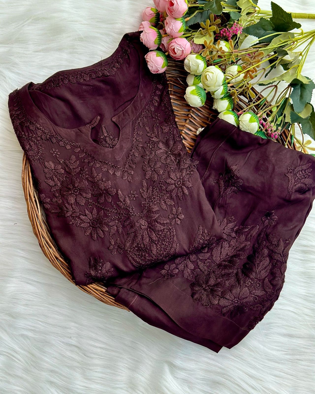 Premium Mauve Dye Modal And Pant Set