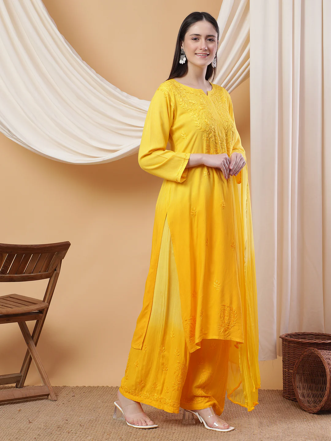Meher Chikankari Ombre Rayon Co-ord Set