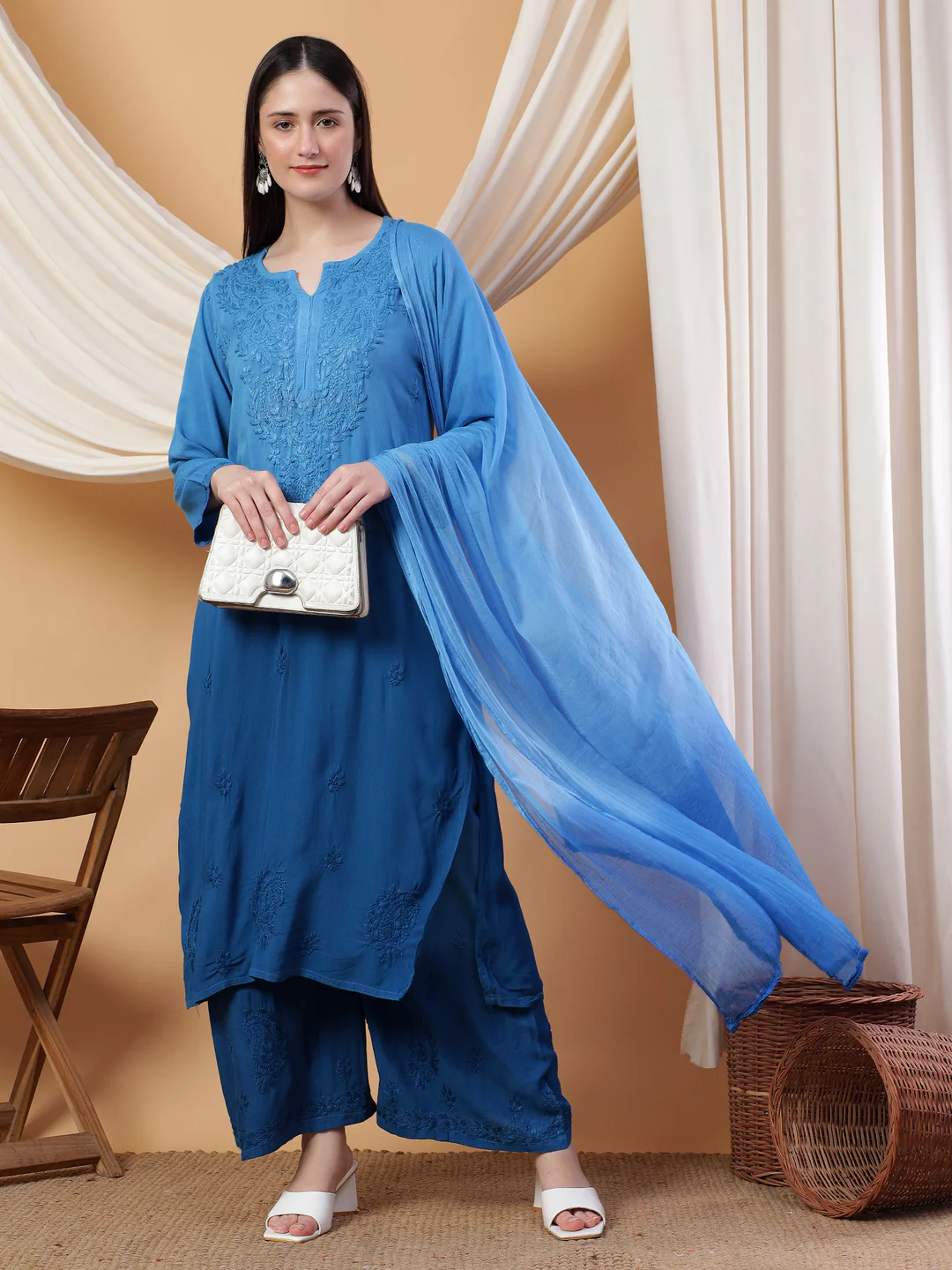 Meher Chikankari Ombre Rayon Co-ord Set