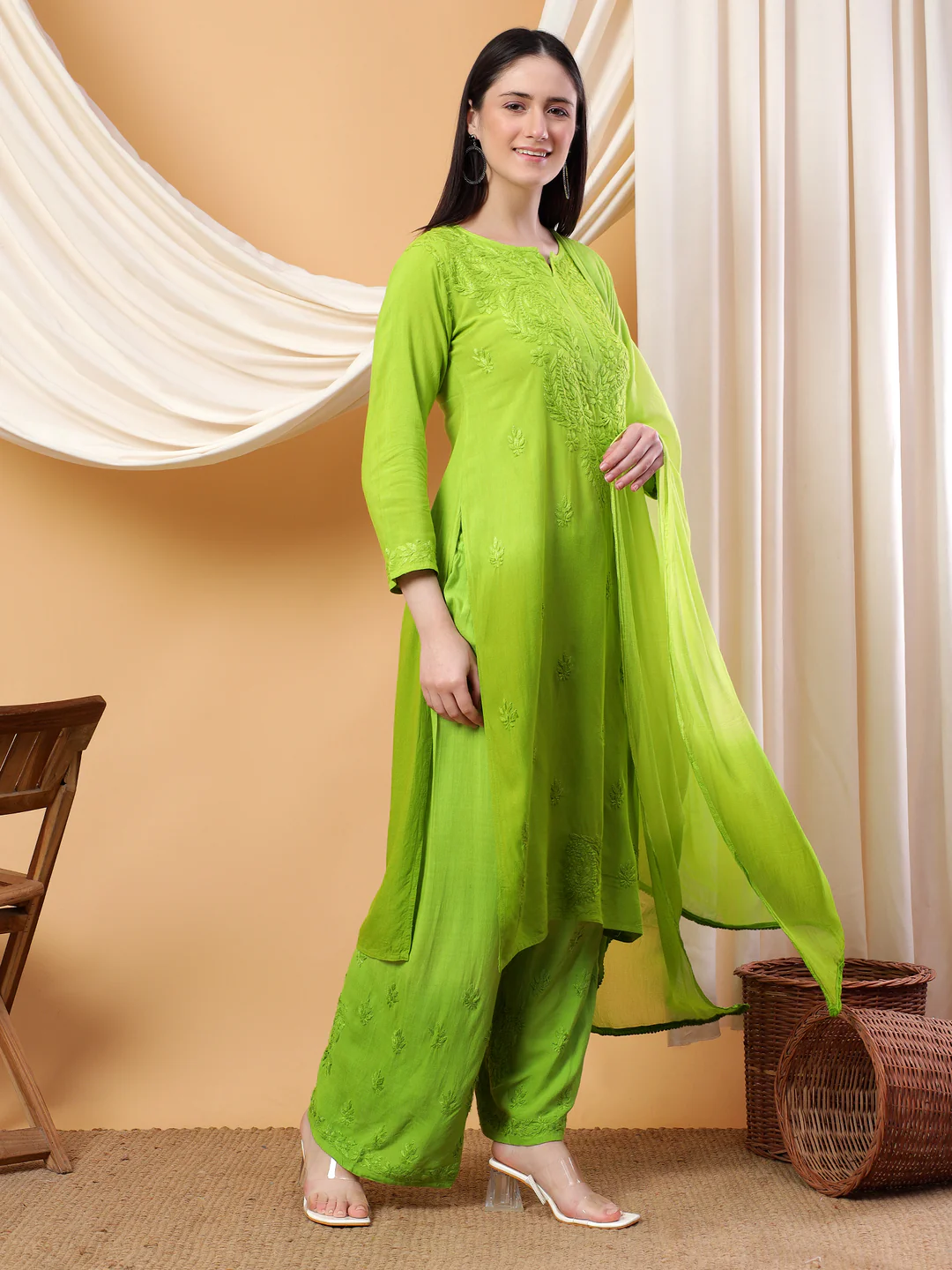 Meher Chikankari Ombre Rayon Co-ord Set