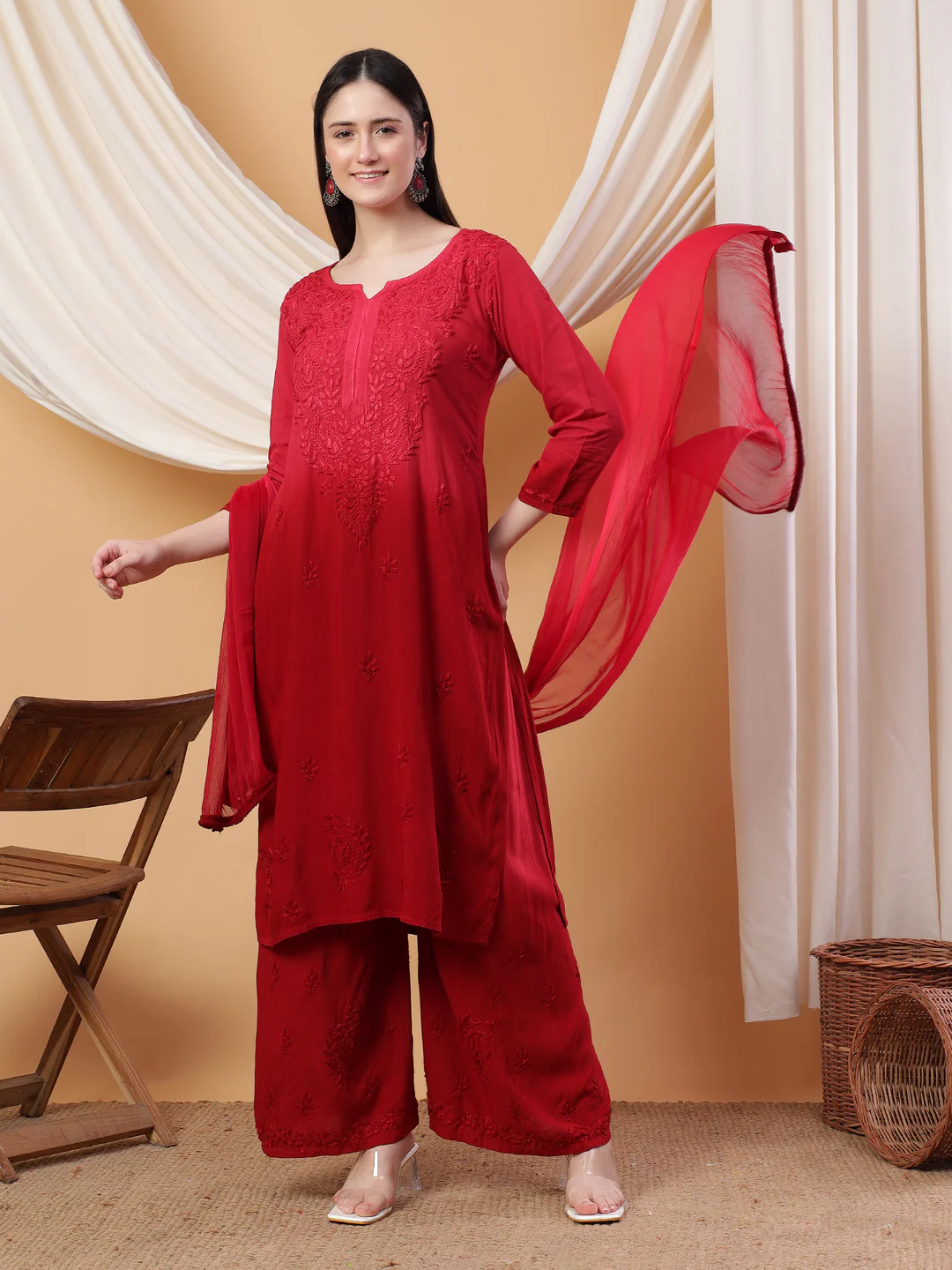 Meher Chikankari Ombre Rayon Co-ord Set