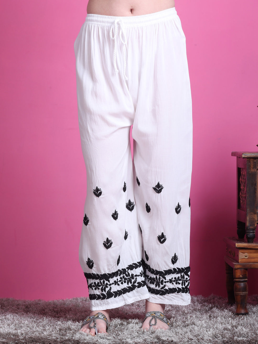 Zoya Chikankari Handwork Kurta & Plazzo Set on Soft Modal Fabric