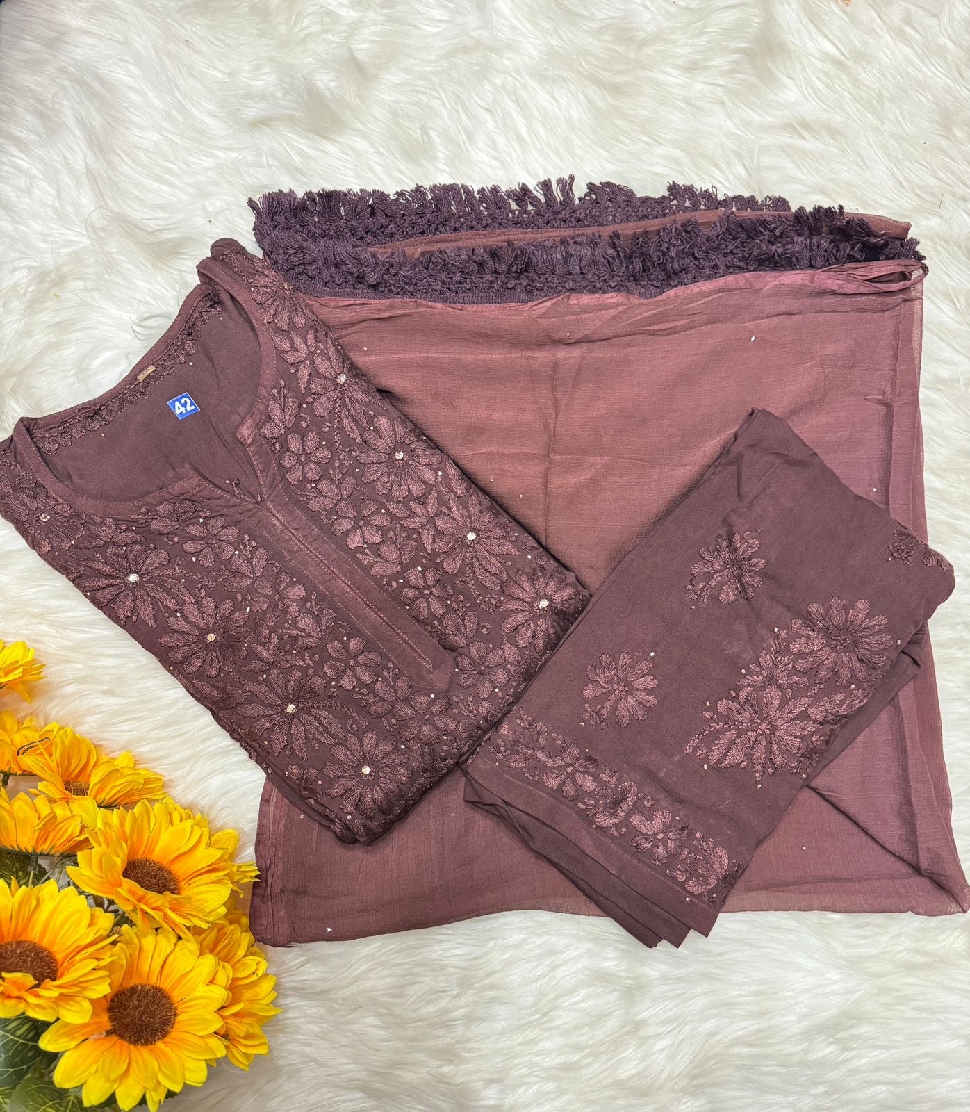 Noor Chikankari Rayon Mukaish 3pc Suit Set ✨