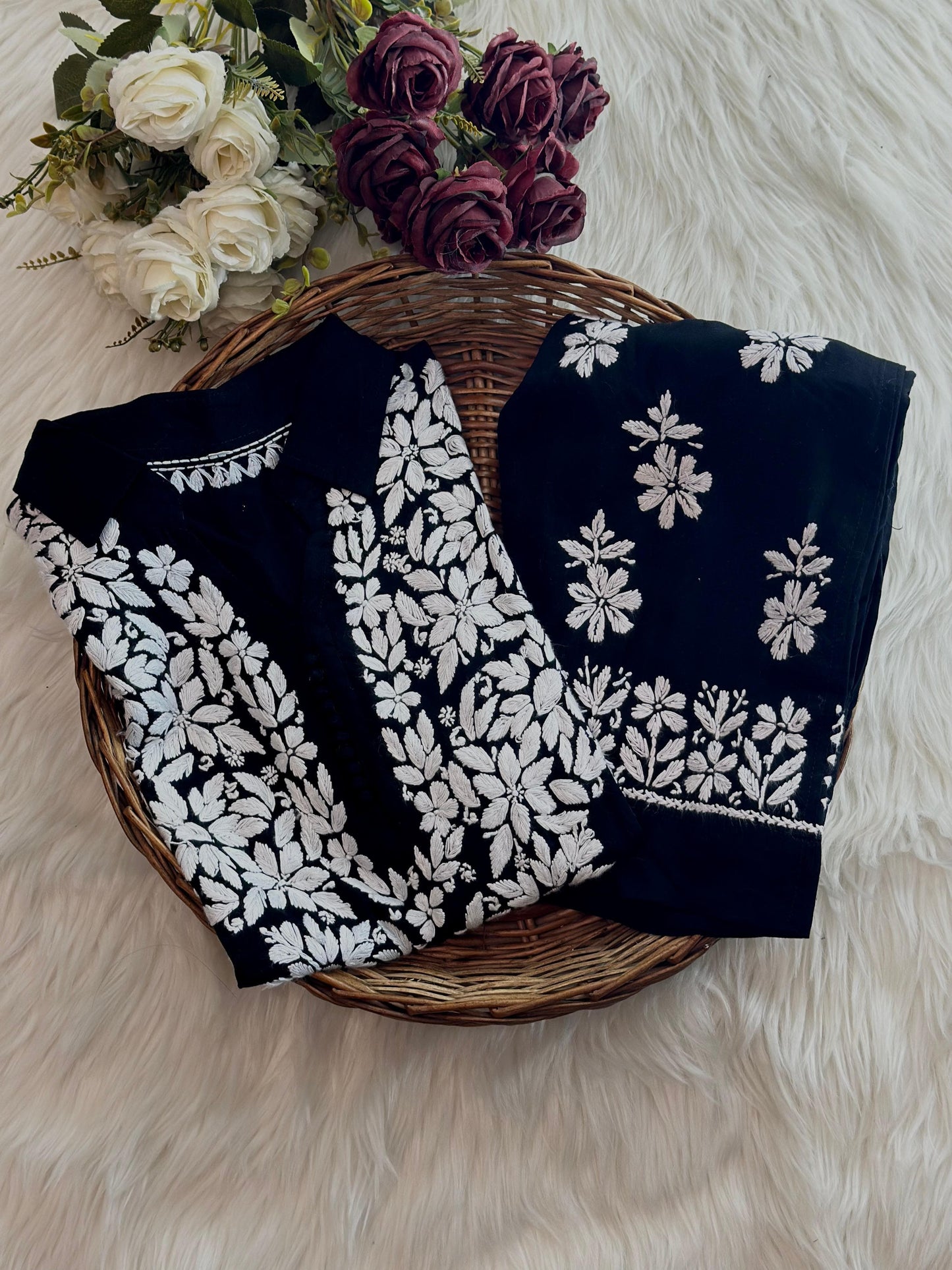 Rasha Chikankari Premium Modal Short Kurti & Pant Co Ord Set