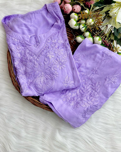Premium Mauve Dye Modal And Pant Set