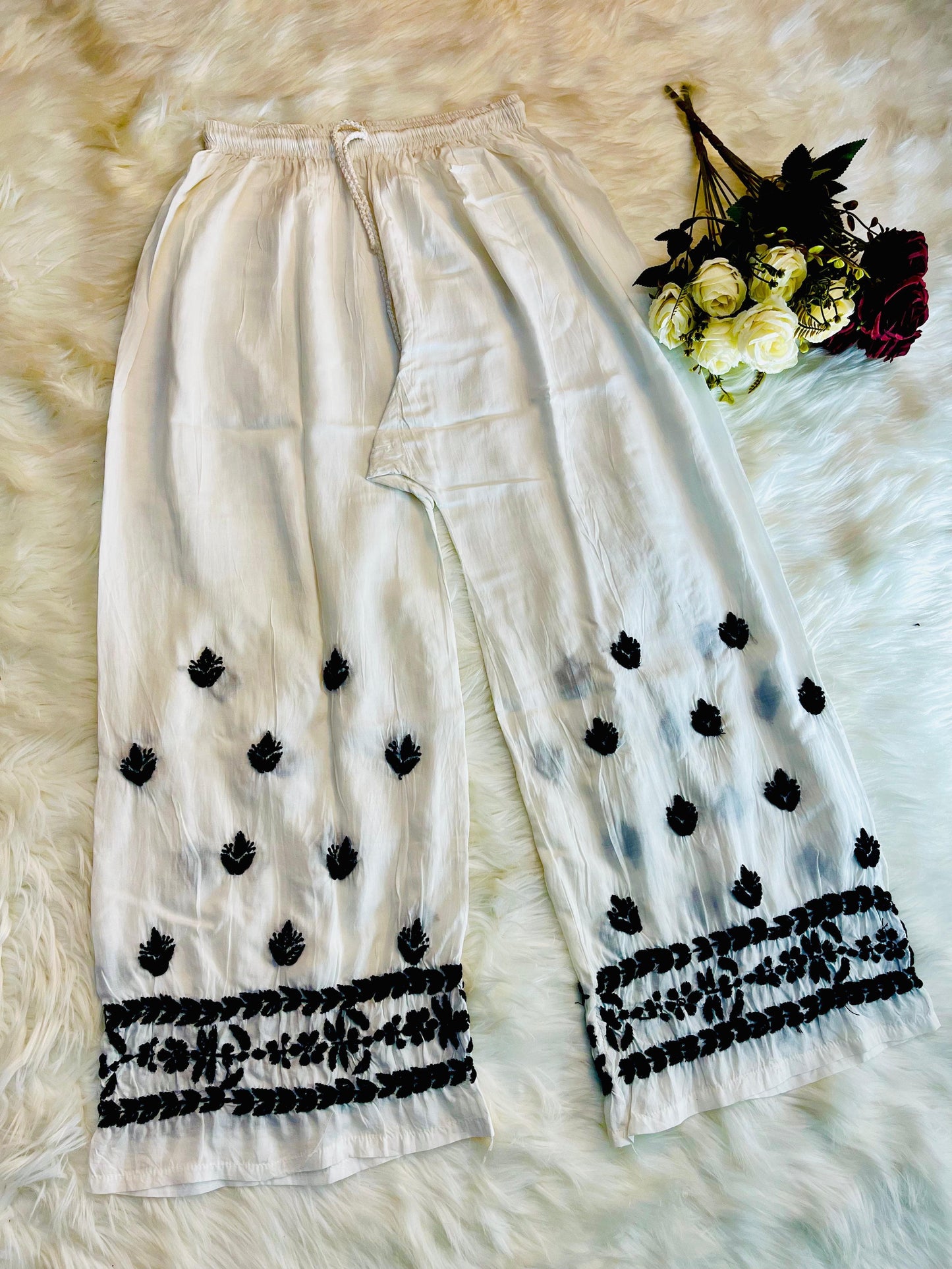 Zoya Chikankari Handwork Kurta & Plazzo Set on Soft Modal Fabric