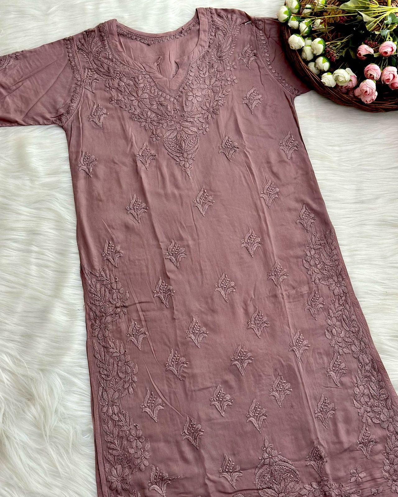 Premium Mauve Dye Modal And Pant Set