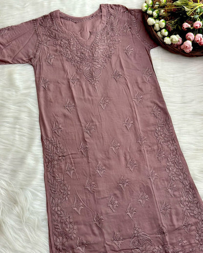 Premium Mauve Dye Modal And Pant Set