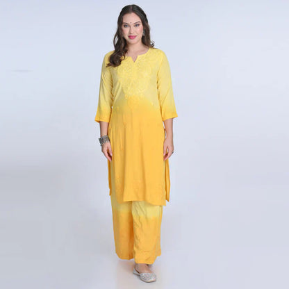 Chikankari Ryon Cotton Ombre Dyed 3pc Suit in 7 Beautiful colors