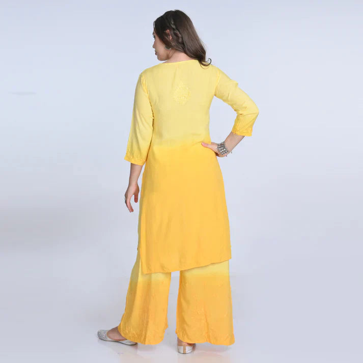 Chikankari Ryon Cotton Ombre Dyed 3pc Suit in 7 Beautiful colors