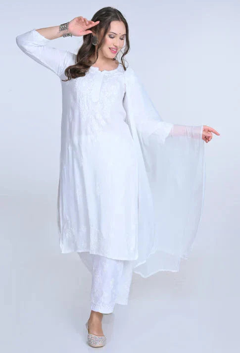 Chikankari Ryon Cotton Ombre Dyed 3pc Suit in 7 Beautiful colors