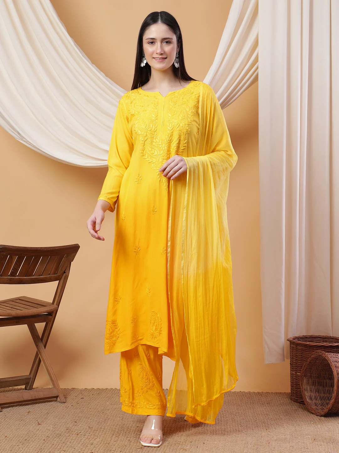 Meher Chikankari Ombre Rayon Co-ord Set