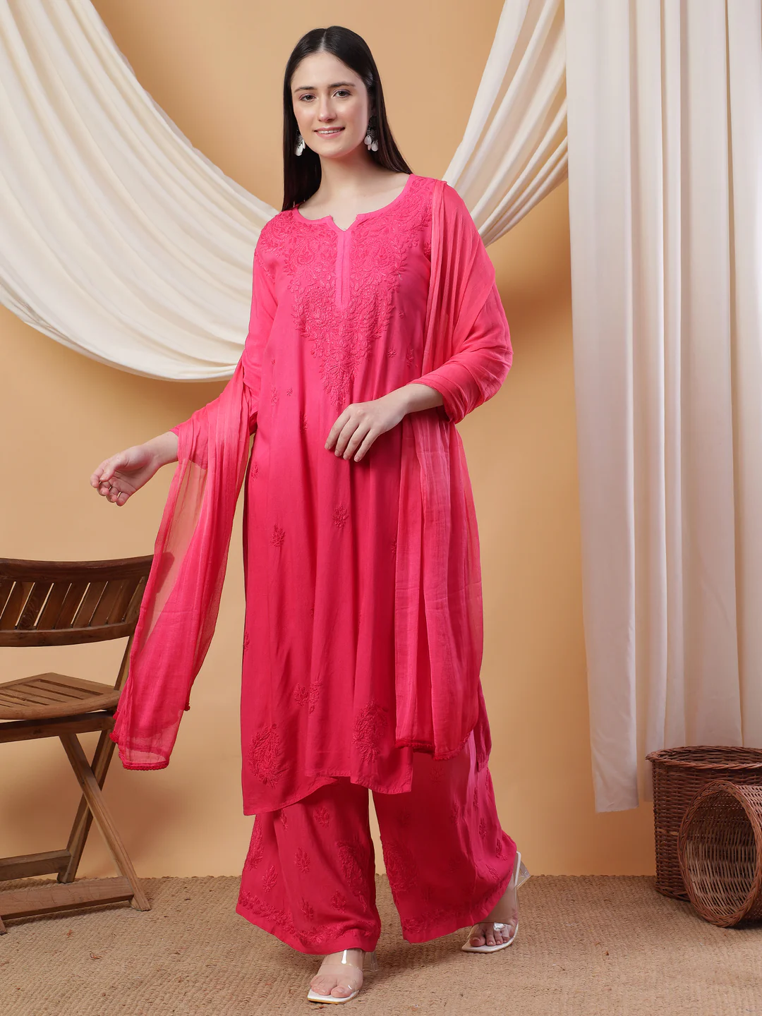 Meher Chikankari Ombre Rayon Co-ord Set