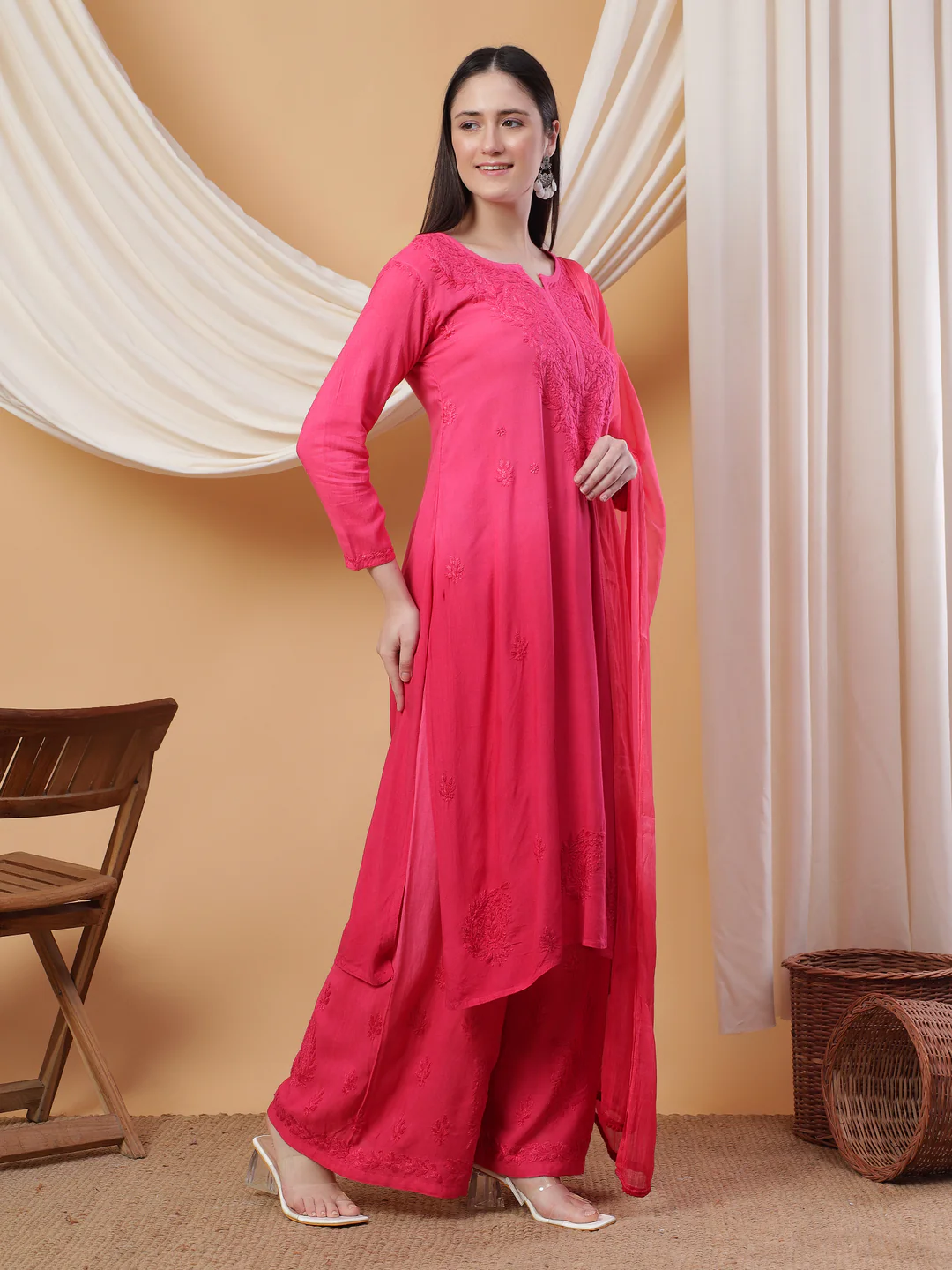 Meher Chikankari Ombre Rayon Co-ord Set