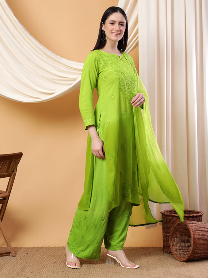 Meher Chikankari Ombre Rayon Co-ord Set