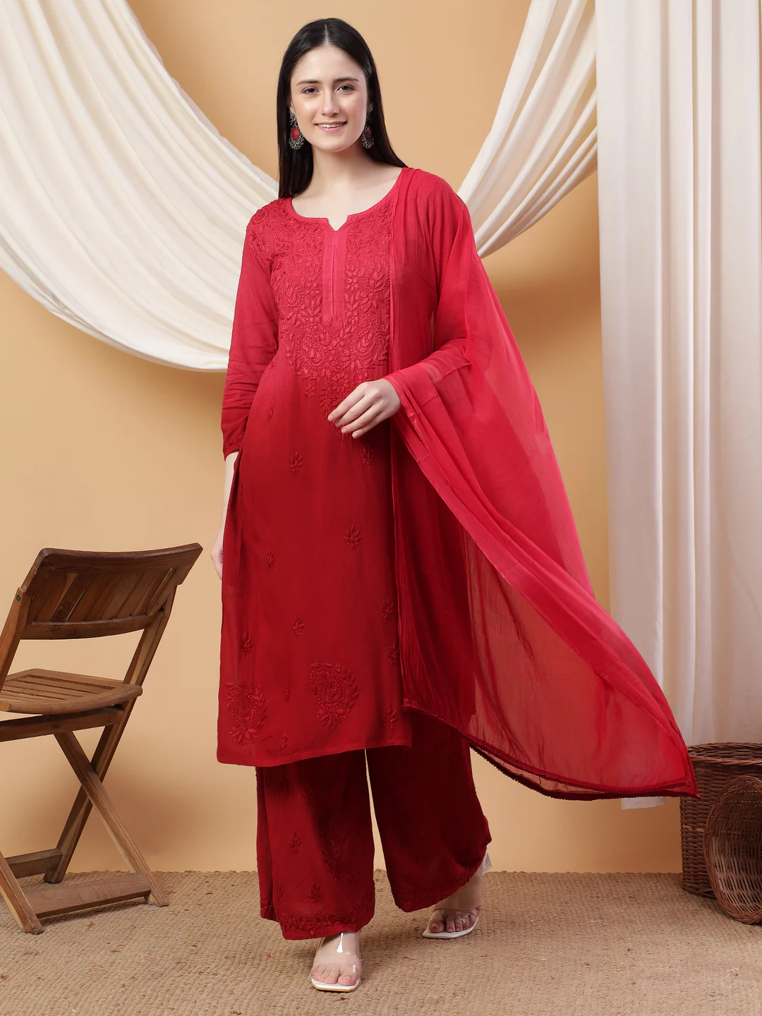 Meher Chikankari Ombre Rayon Co-ord Set