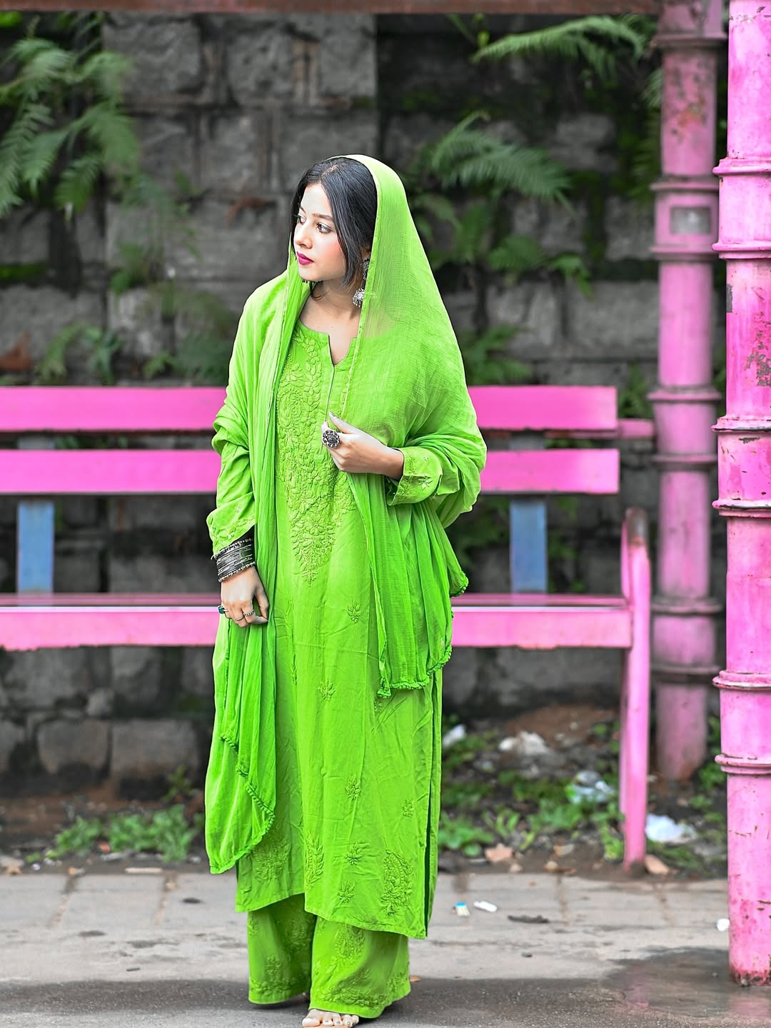Chikankari Ryon Cotton Ombre Dyed 3pc Suit in 7 Beautiful colors