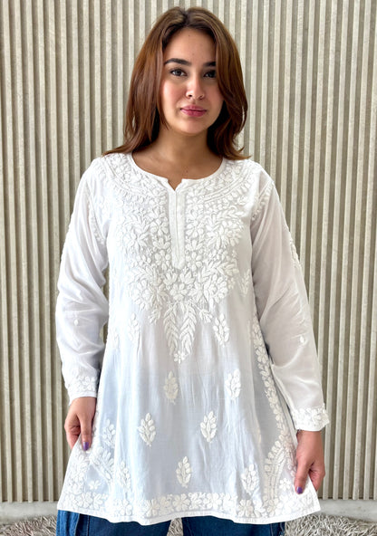 Adya Chikankari Premium Modal Short Kurti