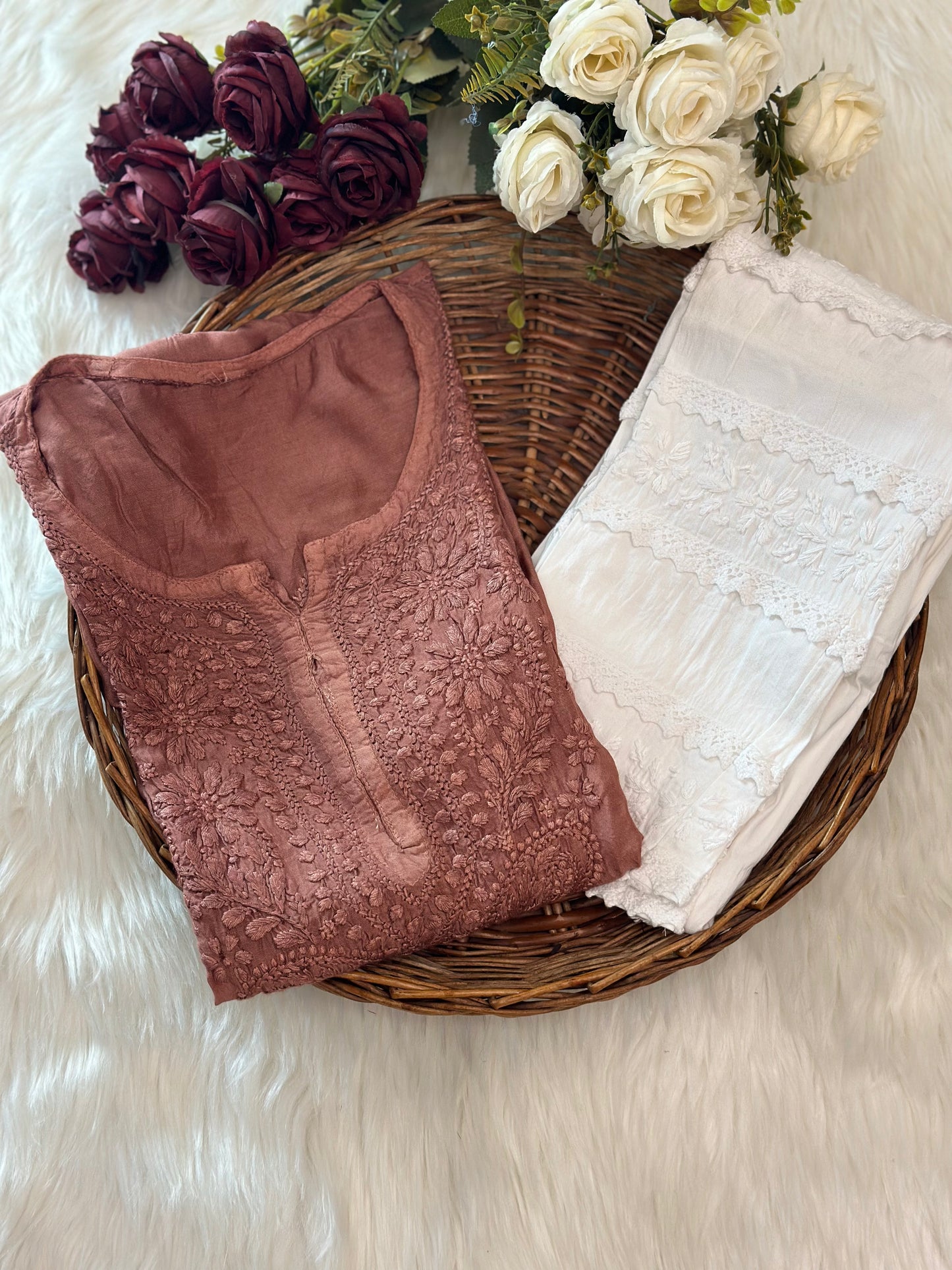 Luxe Bloom – Premium Viscose Ghas Patti Embroidered Kurti