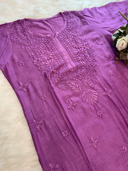 Luxe Bloom – Premium Viscose Ghas Patti Embroidered Kurti