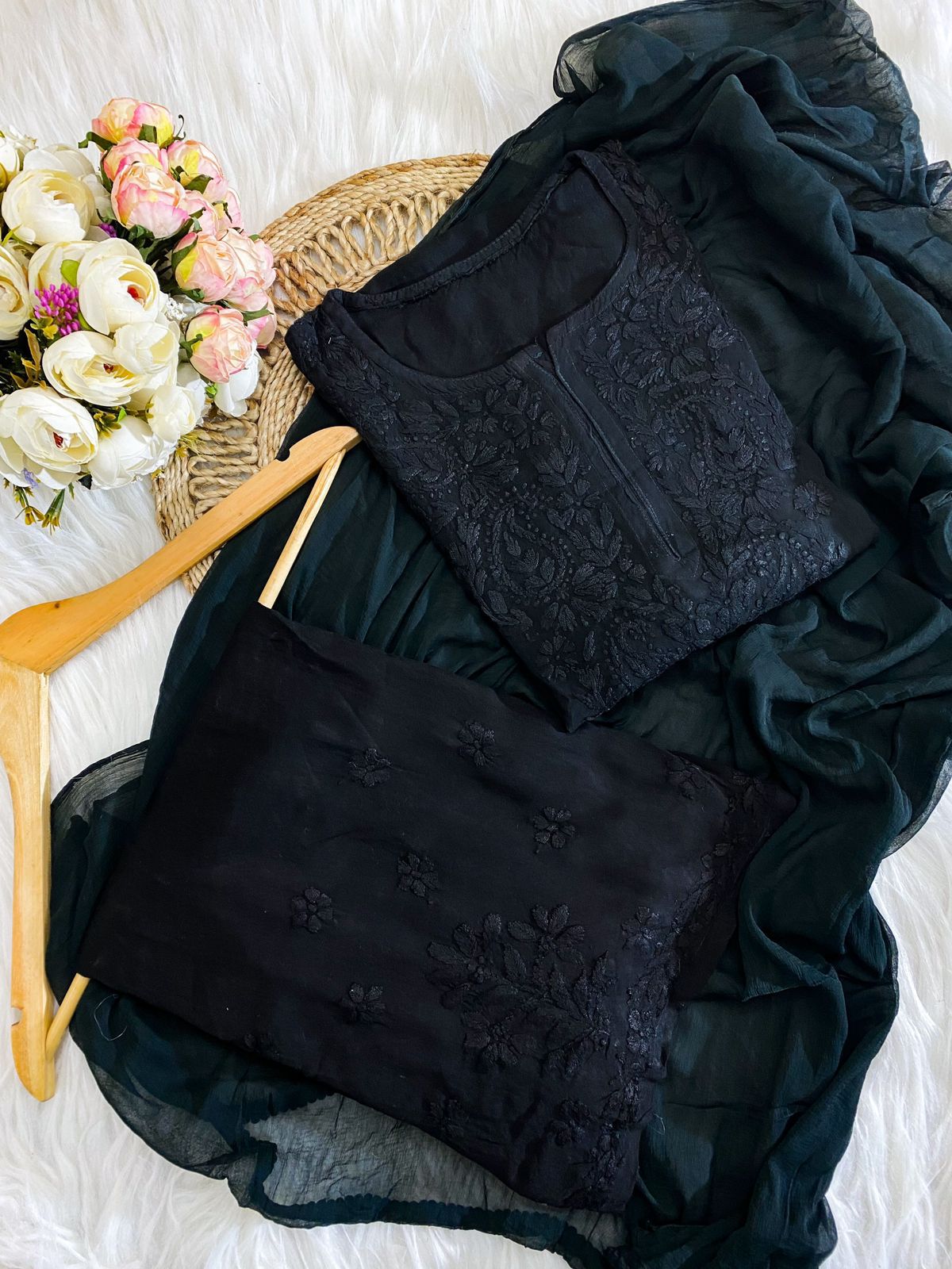 Chikankari Ryon Cotton Ombre Dyed 3pc Suit in 7 Beautiful colors